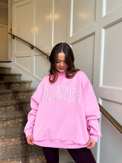 Pilates Gingham Mock Neck Sweatshirt