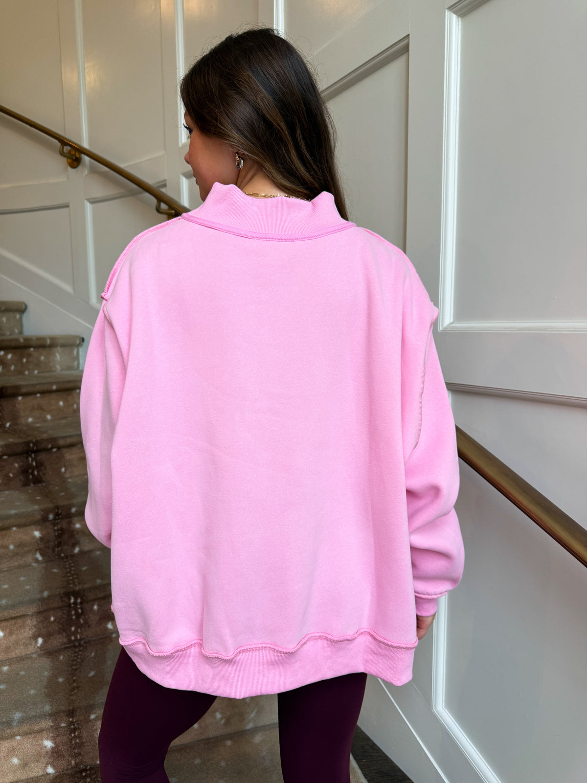 Pilates Gingham Mock Neck Sweatshirt