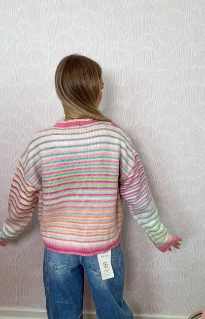Strawberry Bubblegum Button Up Cardigan