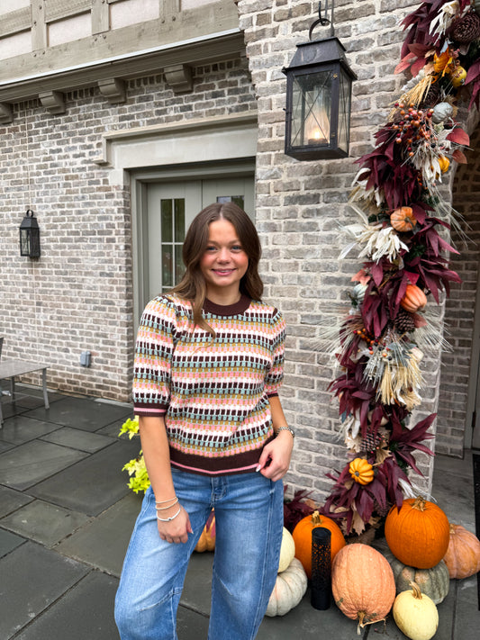 Color Me Cozy Striped Knit Top