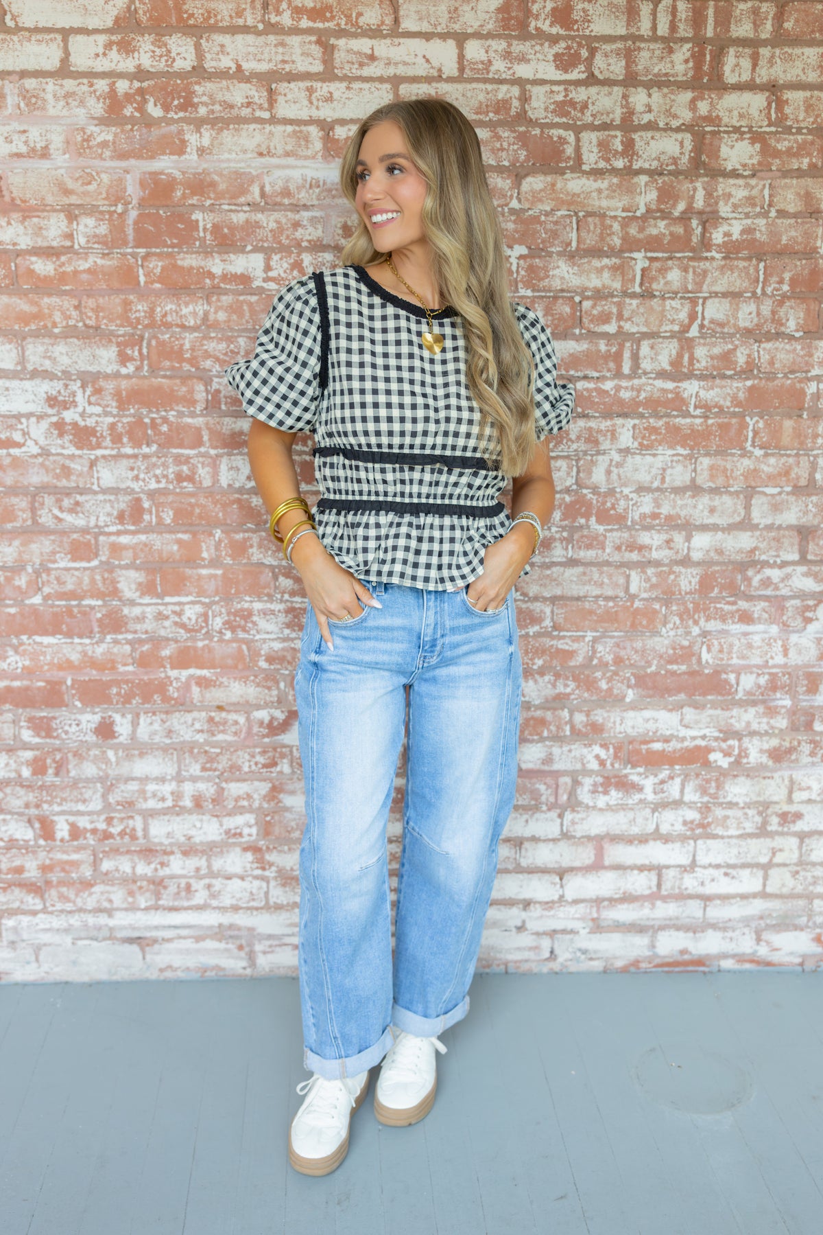 The Sutton Gingham Blouse