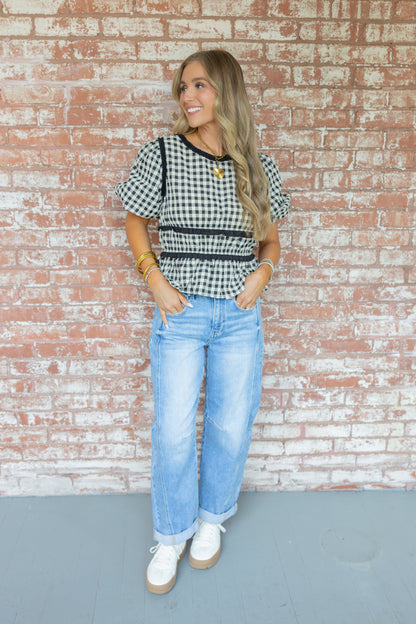 The Sutton Gingham Blouse