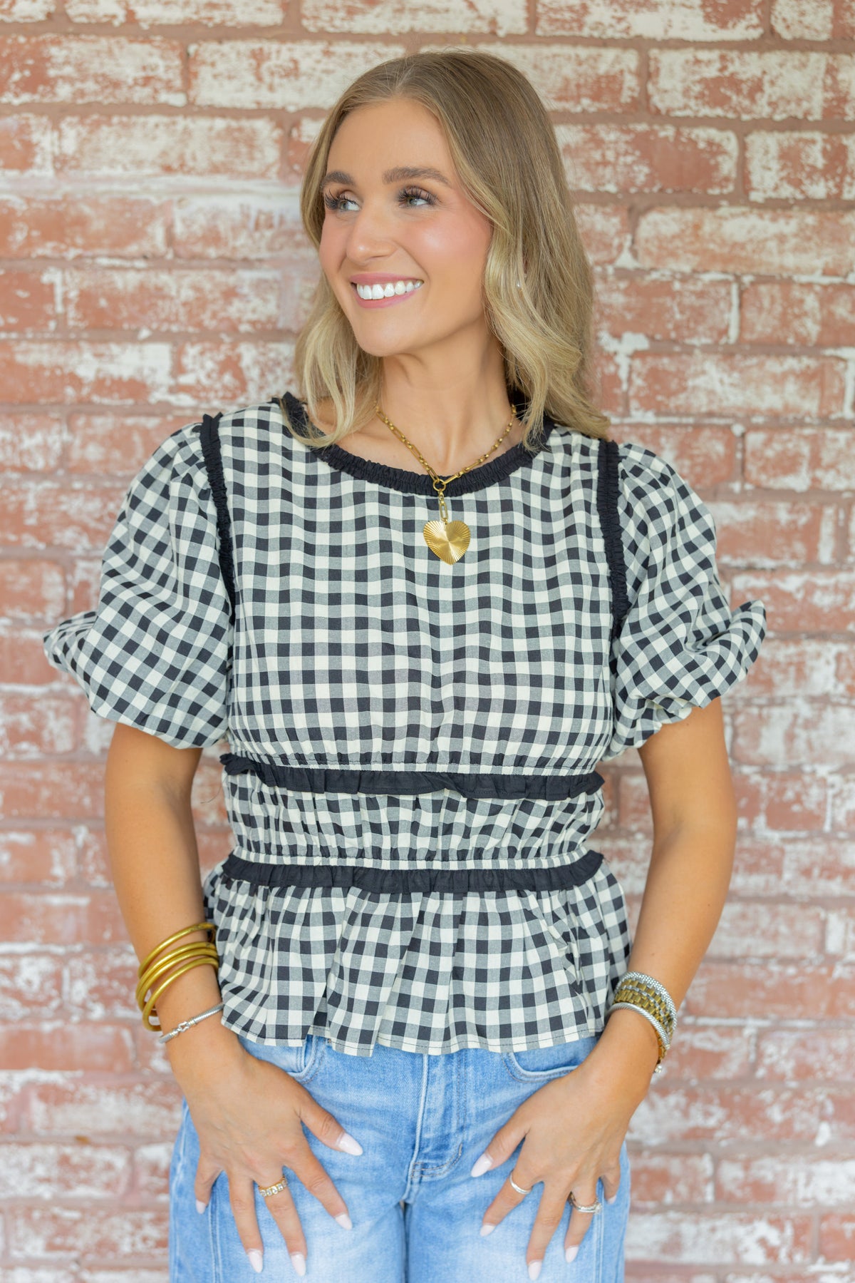The Sutton Gingham Blouse