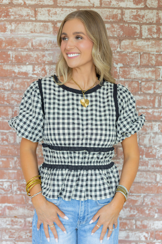 The Sutton Gingham Blouse