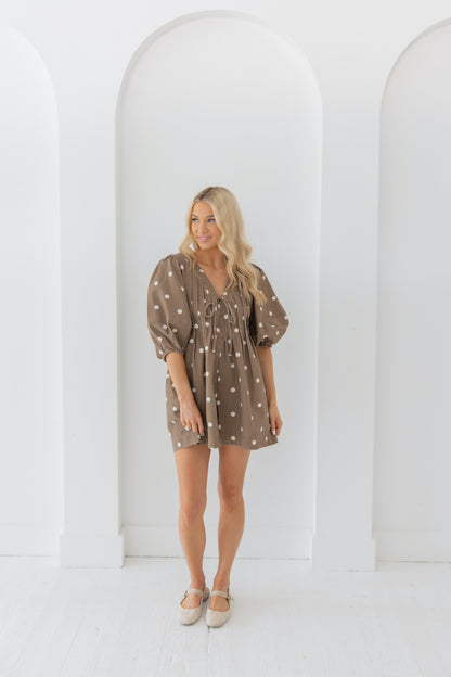 Dotted Denim Romper