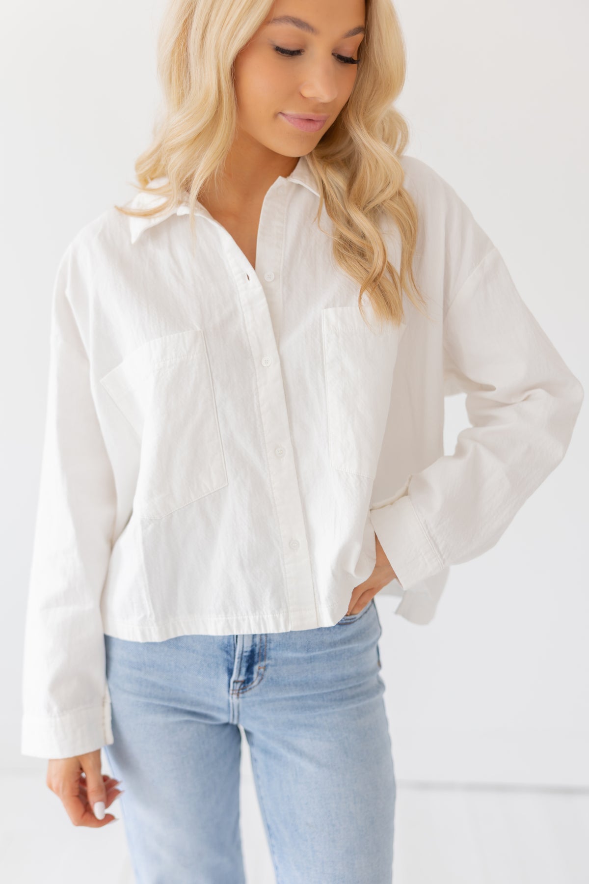 Crisp & Casual Cropped Shirt