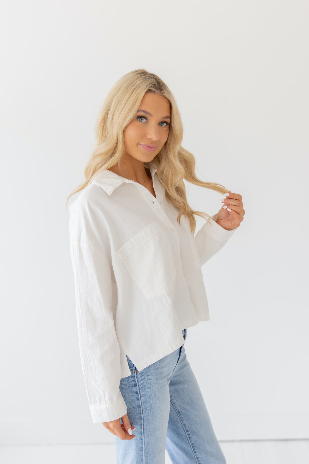 Crisp & Casual Cropped Shirt