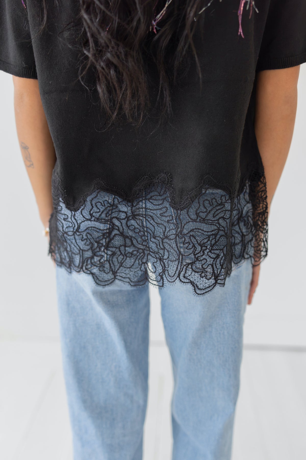 The Madison Lace Trim Sweater