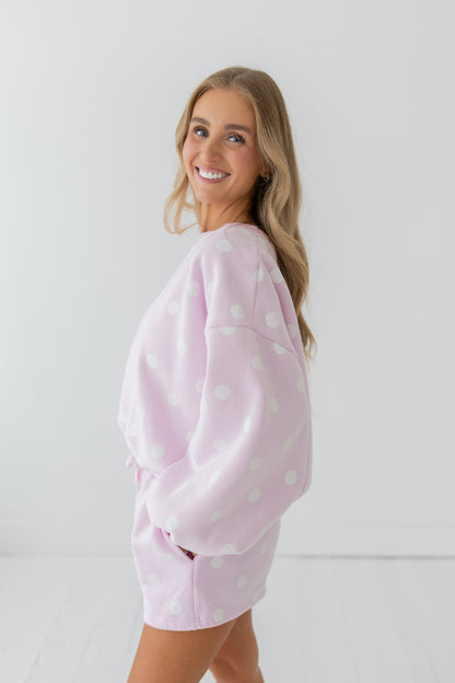 Pink Cloud Polka Dot Set