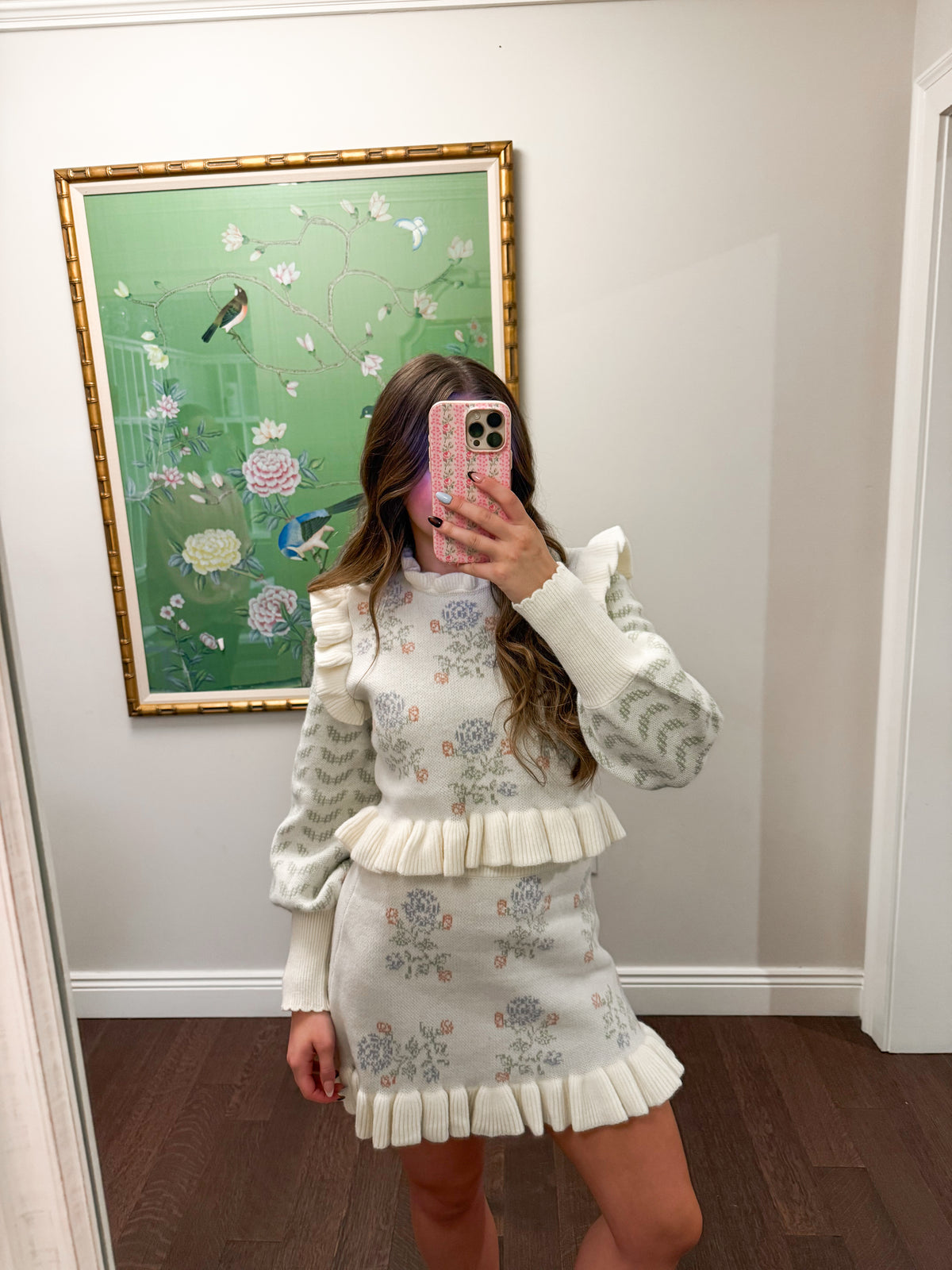 Sunday Bloom Knit Top & Skirt Set