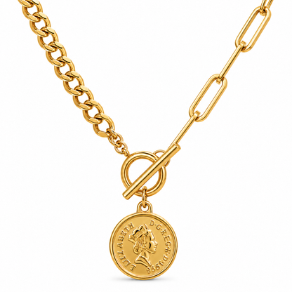 The Amber Toggle Chain Coin Necklace