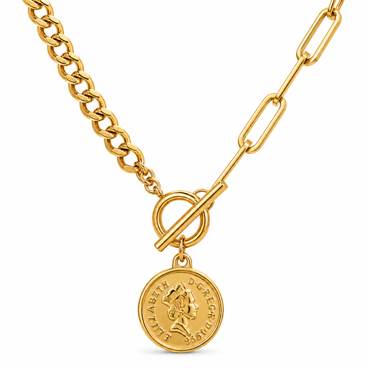 The Amber Toggle Chain Coin Necklace